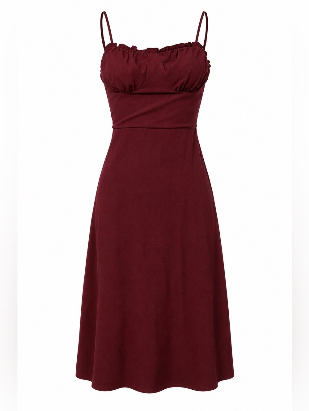 Lily Rose Burgundy Spaghetti-Strap Dress